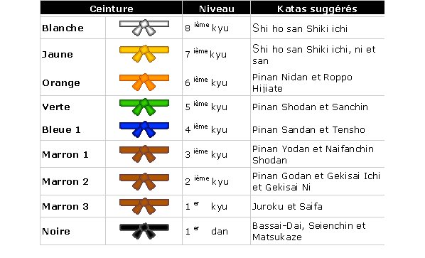 Karate club de Saint Maur - les grades 